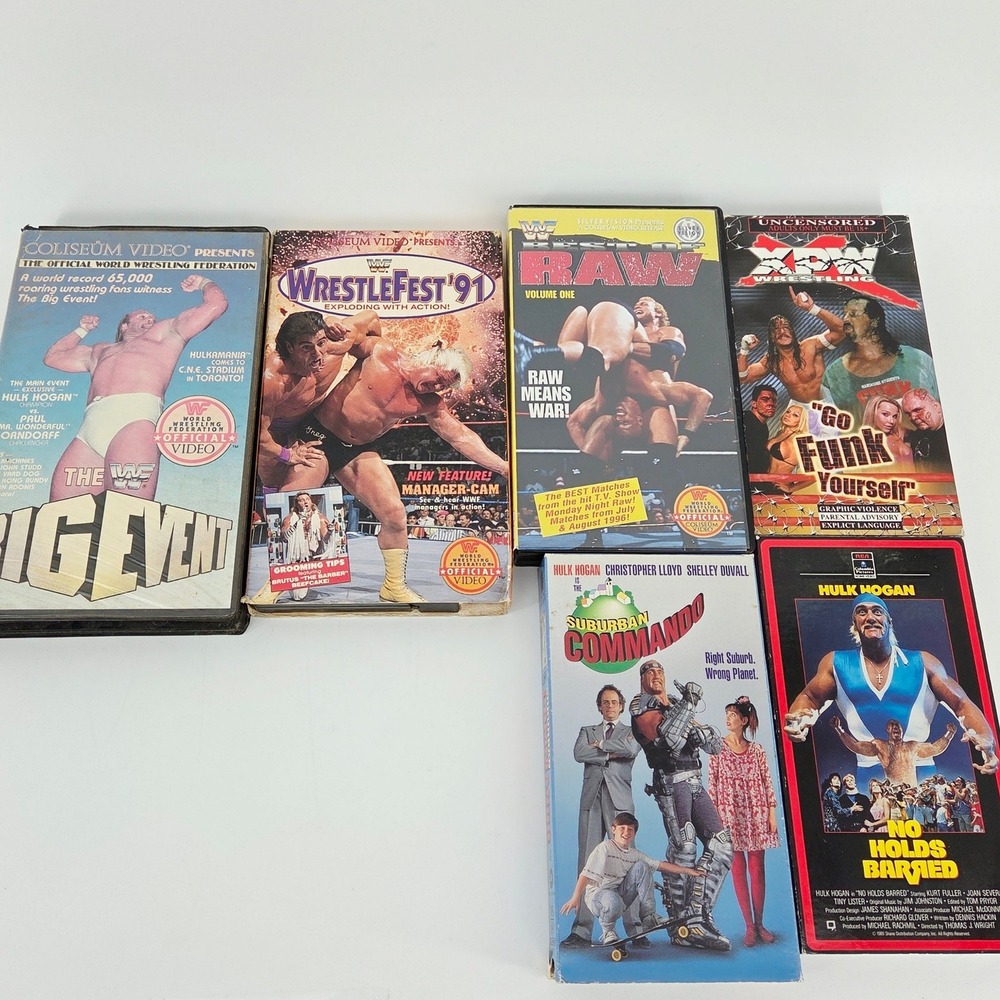 Vintage Wrestling VHS Lot Rare WWF Best Of Raw Volume 1 XPW Hulk Hogan Tested